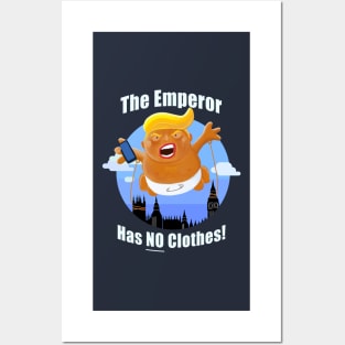 Trump Inflatable Baby Emperor Blimp Floating England Scotland Posters and Art